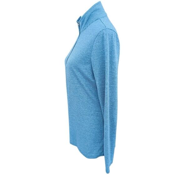 Eddie Bauer blue/gray striped lightweight TraVex quarter zip, size M. - Picture 3 of 5